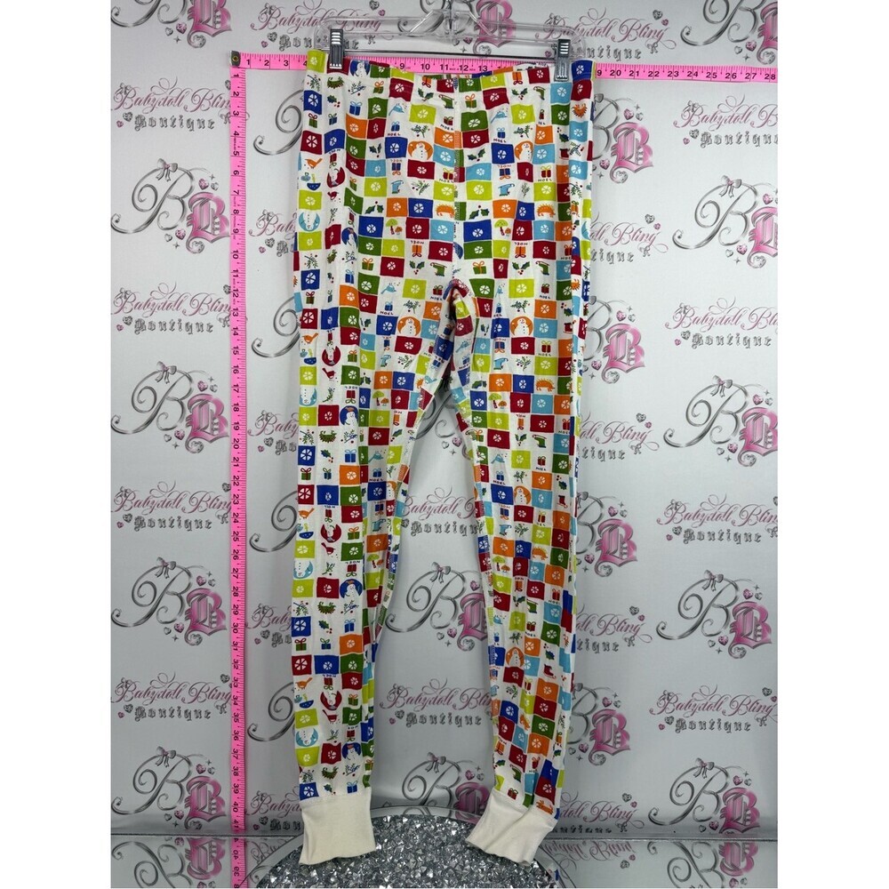 Hanna Andersson pants joggers Christmas Multicolor Grid Print Track Pants